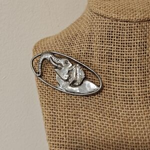 Vintage Seagull Pewter Elephant Brooch